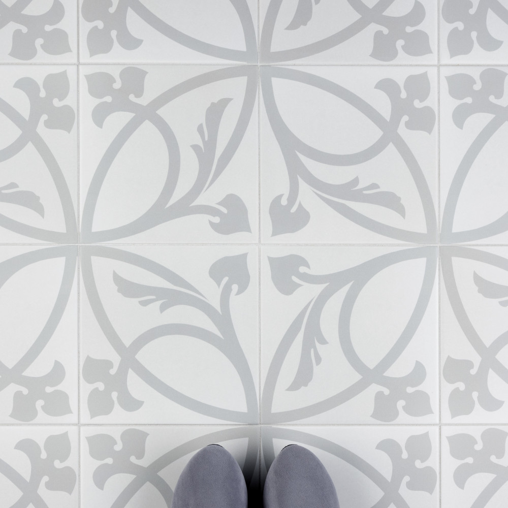 Caprice Liberty White 7.88x7.88 Square Porcelain Floor and Wall Digital Pattern