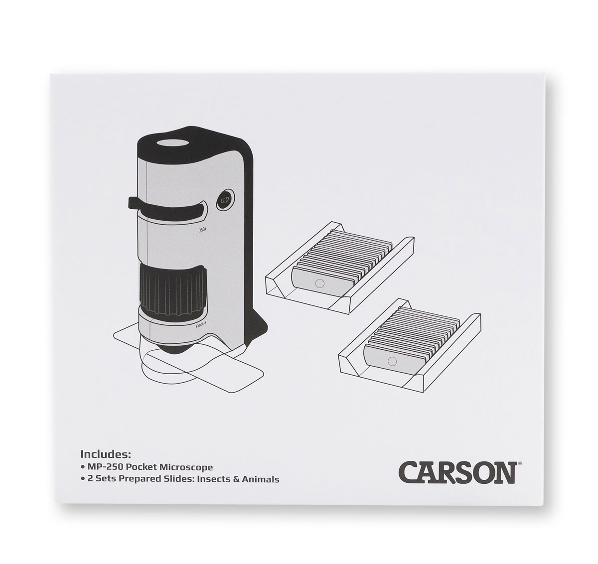 MicroFlip 100x-250x LED & UV Lighted Pocket Microscope Kit with 24 ...