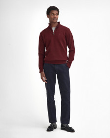 Essential Half-Zip Jumper Ruby