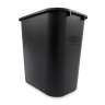 Rubbermaid Commercial, 7 gal, Resin, Black, Rectangle, Receptacle