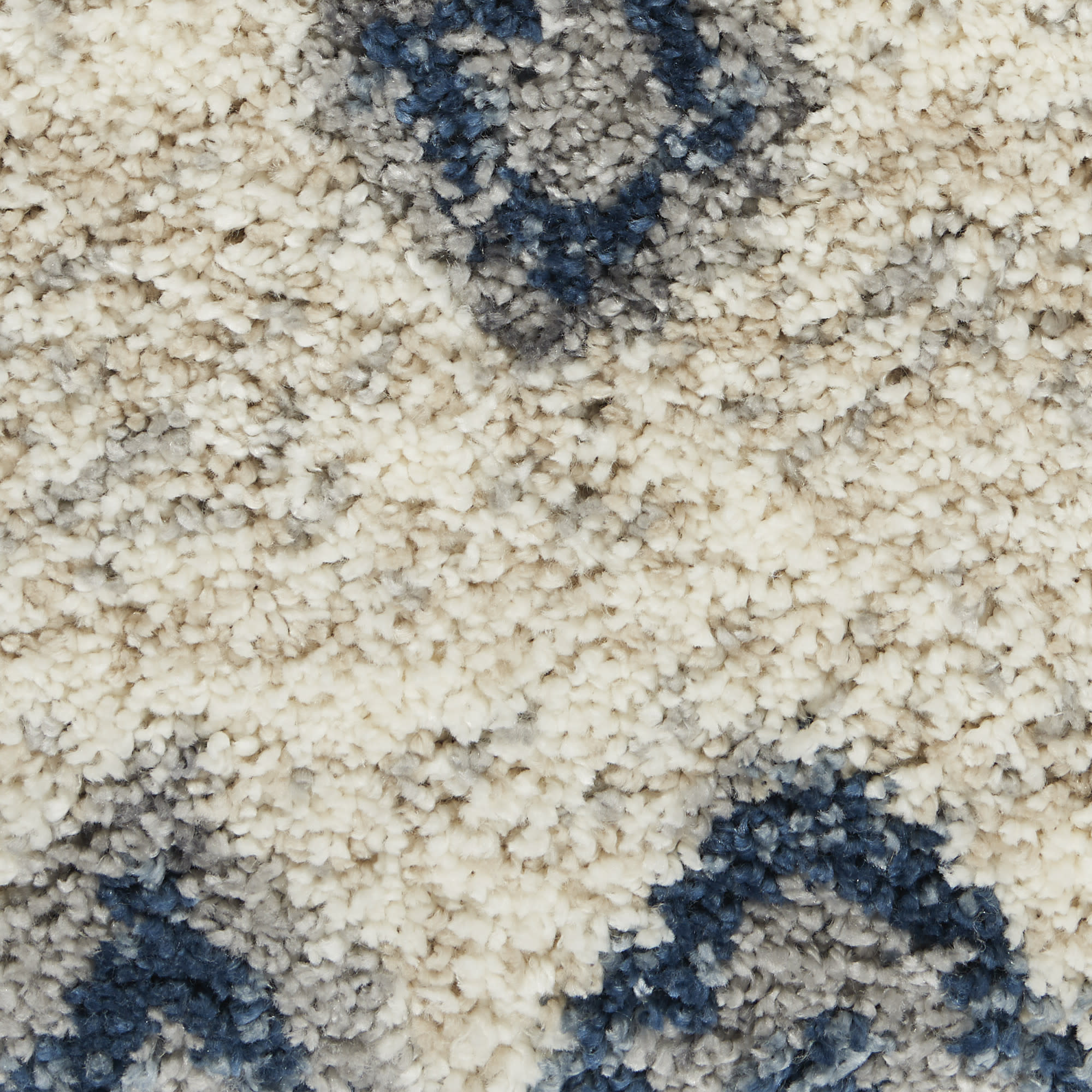 Nourison Oslo Shag 4' x 6' Ivory/Blue Shag Indoor Rug