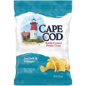Cape Cod Potato Chips, Sea Salt and Vinegar Kettle Chips, 2 Oz