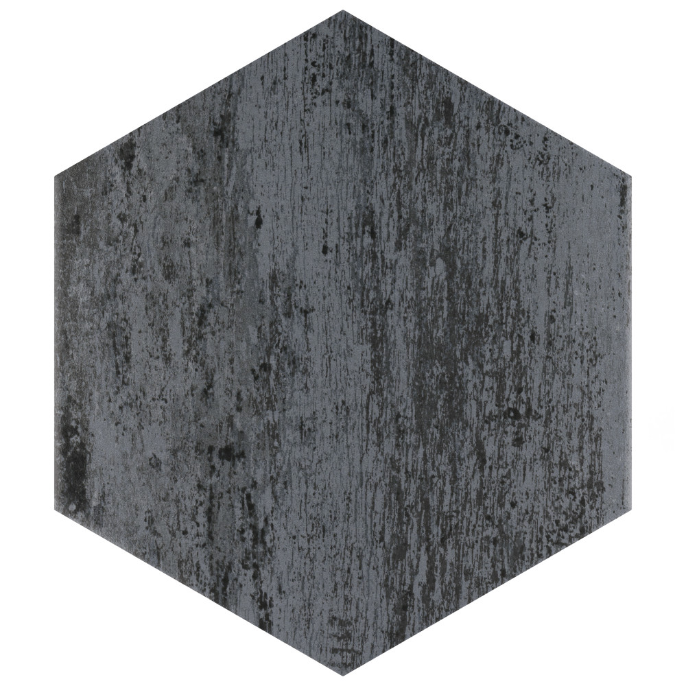 Cassis Hex Black 8-5/8 in. x 9-7/8 in. Porcelain Floor and Wall Tile