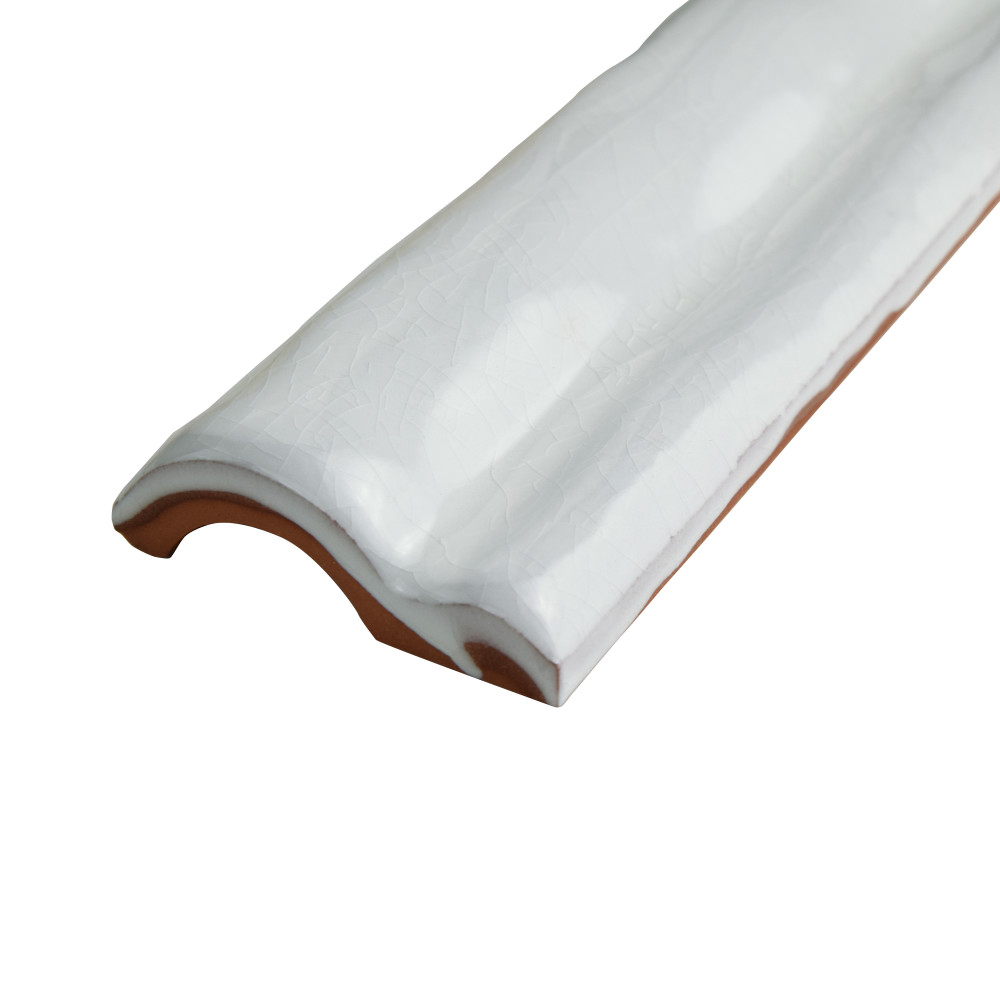 Antic Craquelle Moldura Gris Claro 2 in. x 6 in. Ceramic Wall Trim