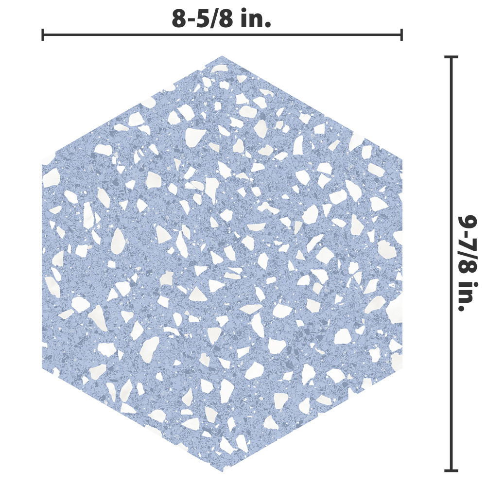 Venice Hex Sky 8-5/8 in. x 9-7/8 in. Porcelain Floor and Wall Tile