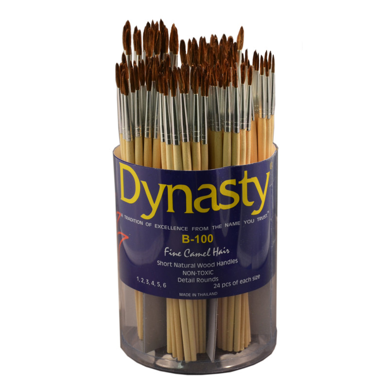 Budget Camel Hair Round Brush Canister, 144 Brushes