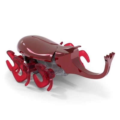 HEX BOTS Robotic Rhino Beetle, Autonomous Mechanic Insect Toys for Kids, Adjustable Robotic Rhino Beetle Figure, Robot Toys for Boys & Girls Ages 4 & Up, Red