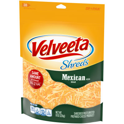Velveeta Shreds Mexican Style Blend Shredded Cheese, 8 oz Bag