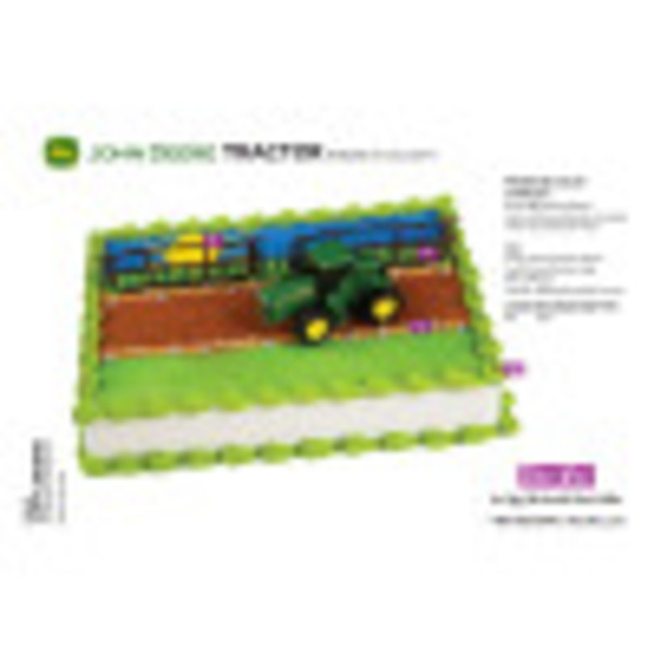 John Deere Tractor Cake Decorating Instruction Card