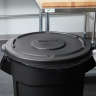 Rubbermaid Commercial, BRUTE, Self-Draining, Round, Plastic, 55 gal, Black, Receptacle Lid