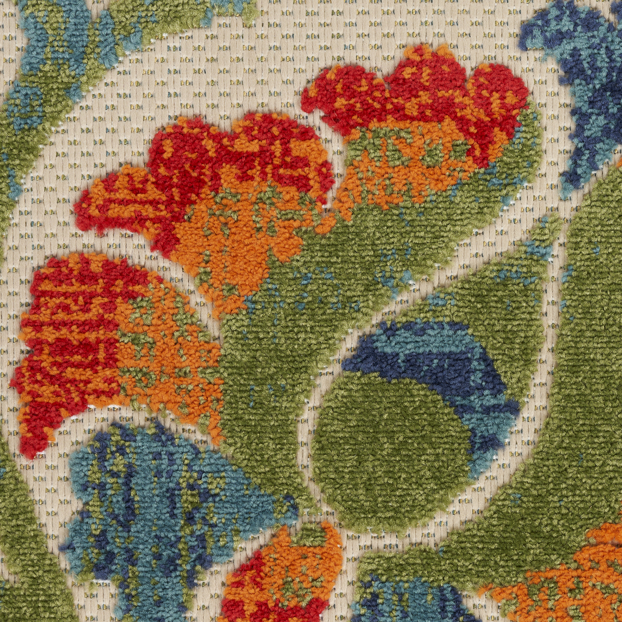 Nourison Aloha 7'10" x 10'6" Red Multicolor Farmhouse Rug