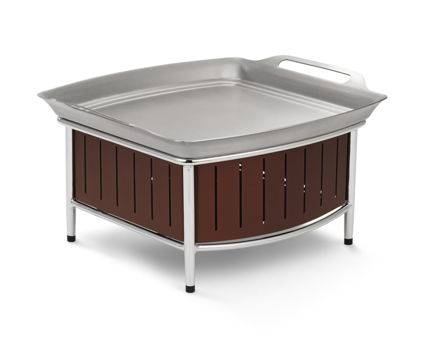 Stainless steel griddle pan for small contoured buffet station