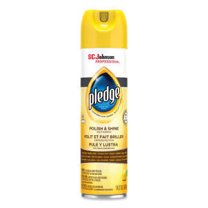 SC Johnson Professional, Pledge Polish & Shine Multi-Surface Furniture Polish, Lemon,  14 oz Aerosol Can