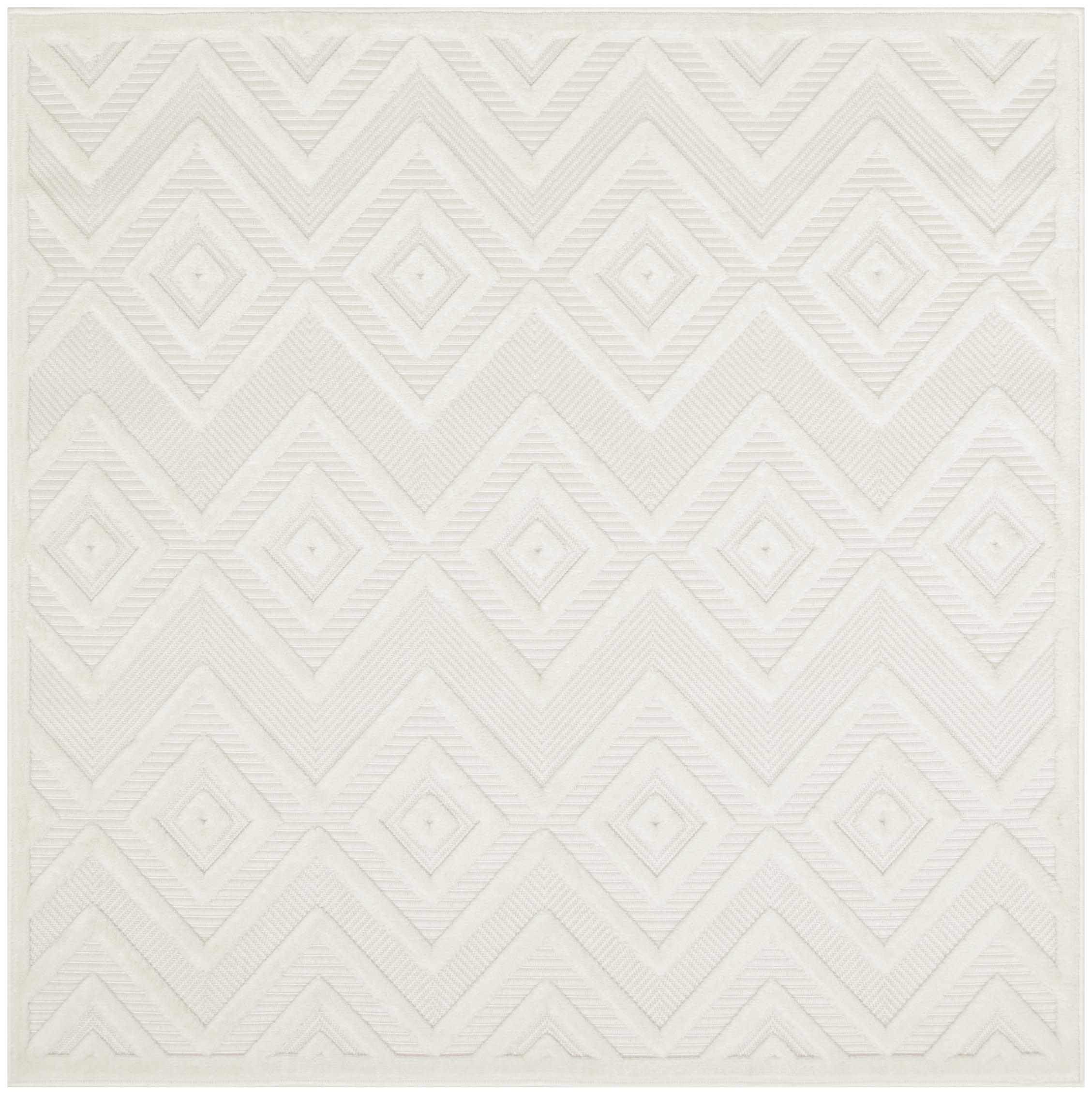 Nourison Versatile 5' x Square Ivory White Modern Rug