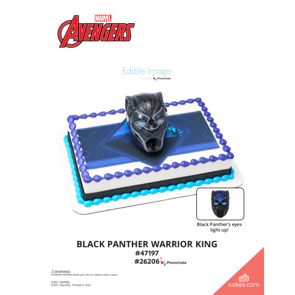 MARVEL Avengers Black Panther Warrior King The Magic of Cakes® PhotoCake® Enhanced Background Page