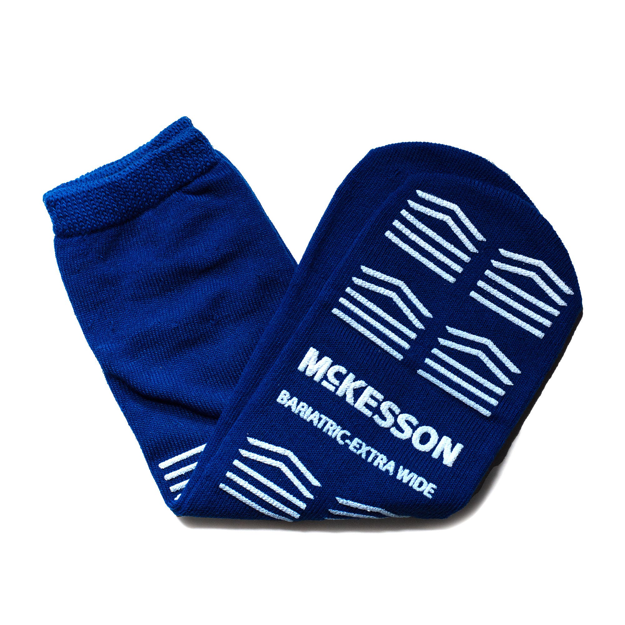 McKesson Slipper Socks, Single Tread, Bariatric, Extra Wide, Kingfisher Blue