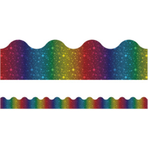 Sparkle + Shine Rainbow Foil Scalloped Border, 39 Feet