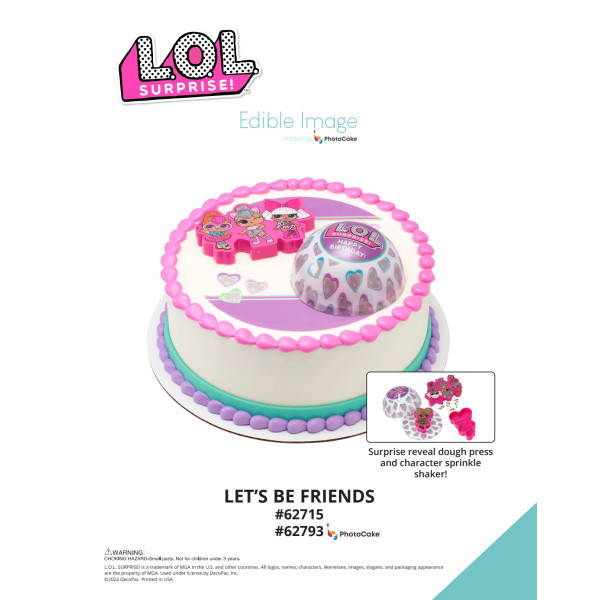 L.O.L. Surprise!™ Let's Be Friends The Magic of Cakes® PhotoCake® Enhanced Round Background Page