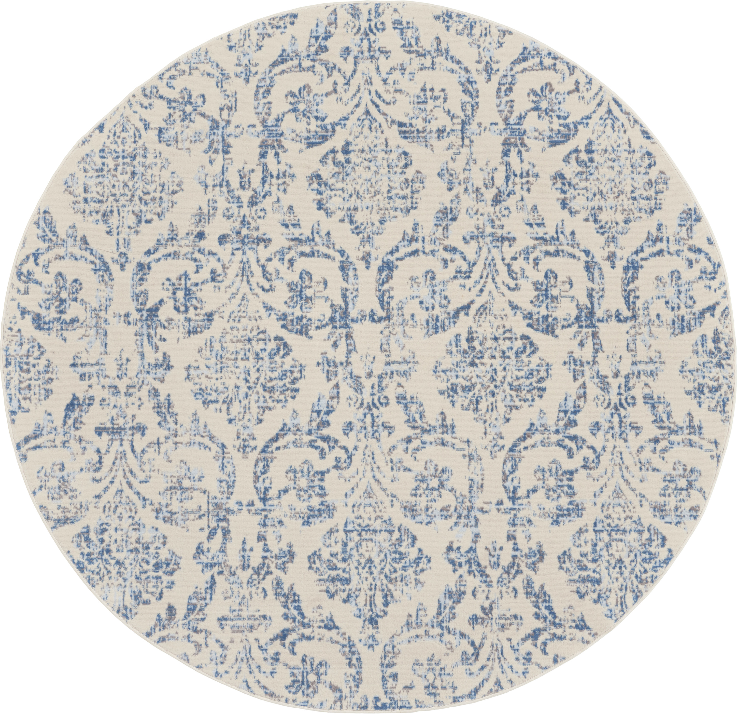 Nourison Jubilant 8' x Round Ivory Blue Vintage Indoor Rug