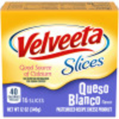 Velveeta Slices Queso Blanco Cheese, 16 ct Pack
