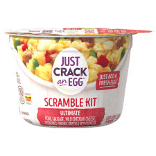 Just Crack an Egg Bowl Kit with Pork Sausage,Cheddar, Potatoes Onions Green and Red Peppers, 3oz Cup