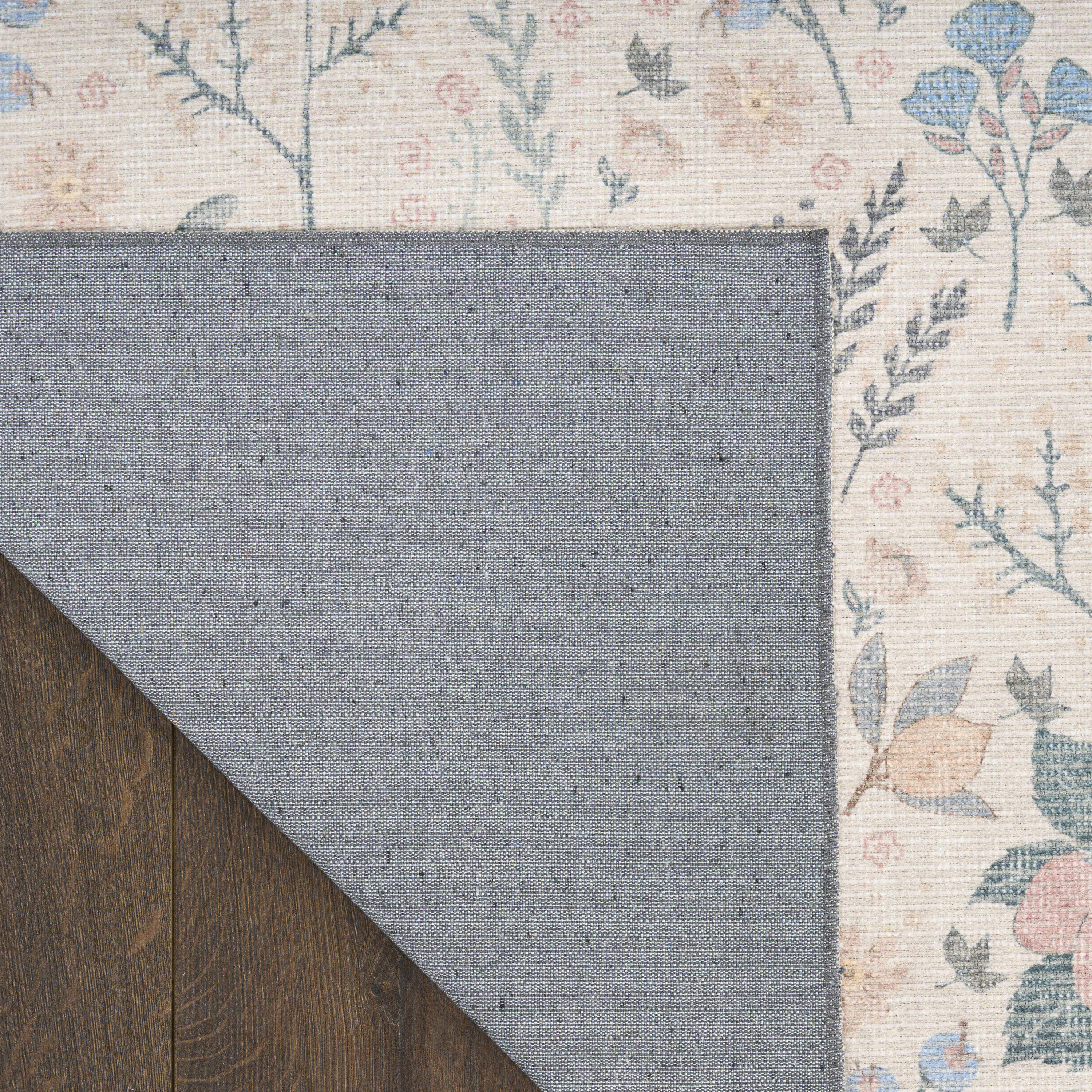 Nourison Botanical Washables 4' x 6' Ivory Multicolor Modern Indoor Rug