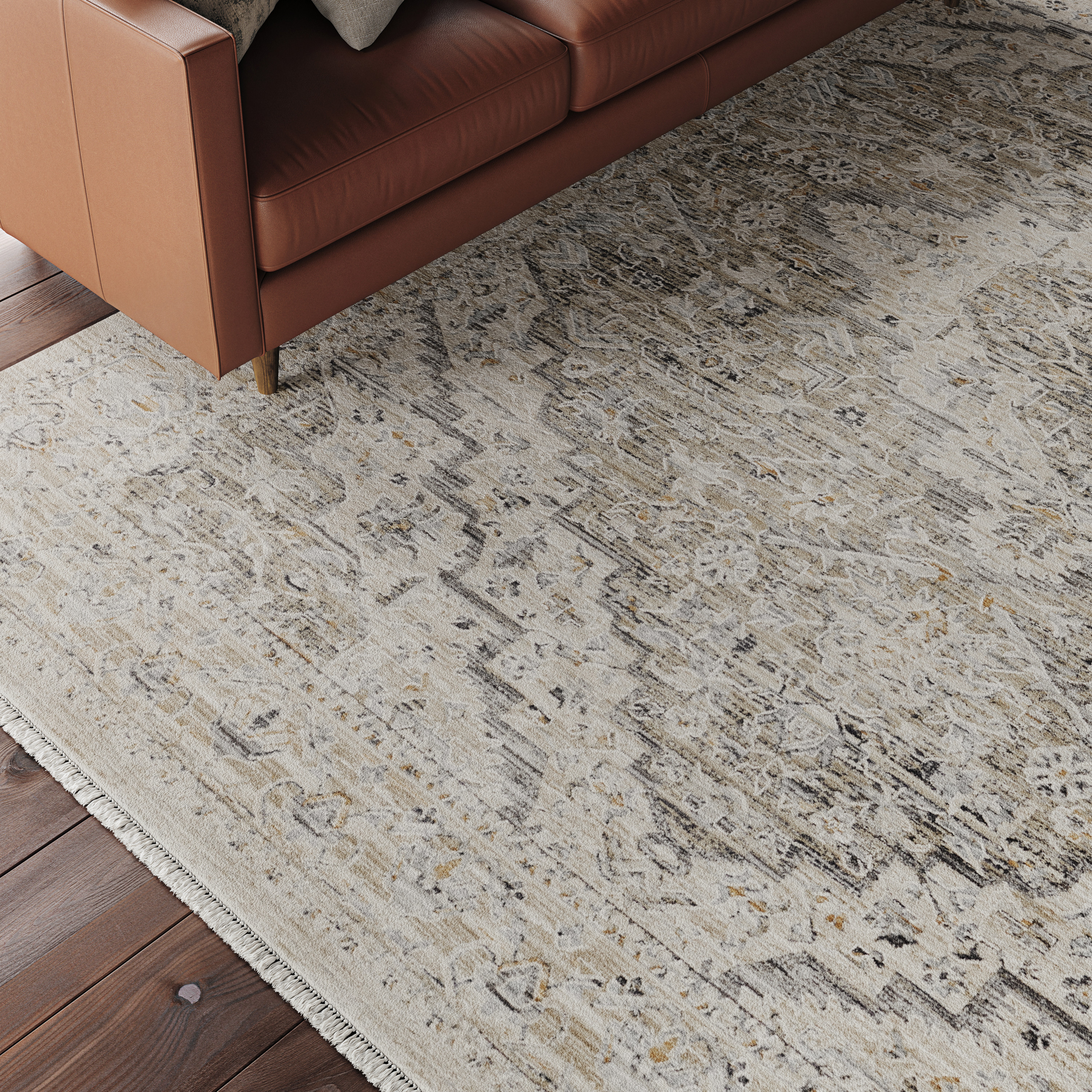 Nourison Lynx 12' x 15'9" Ivory Taupe Vintage Indoor Rug