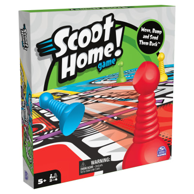 Spin Master Games, Scoot Home Game for Kids Colorful 2-4 Player Board Game for Family Game Night Cool Things Fun Games, for Kids Ages 5 and up