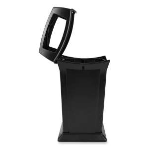 Rubbermaid Commercial, Ranger, 4 Openings, 45 gal, Resin, Black, Square, Receptacle