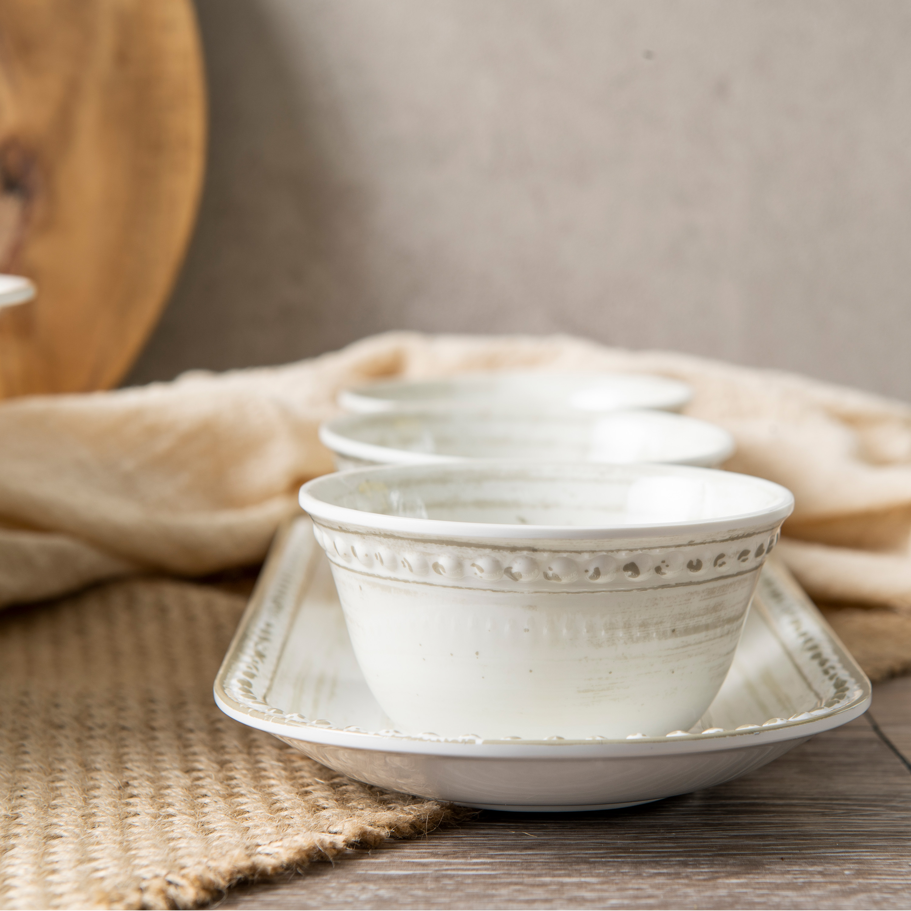 French Country Melamine Condiment Bowl and Tray, House, 4-piece set slideshow image 2