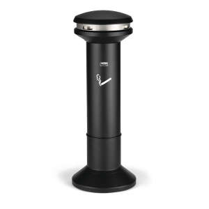Rubbermaid Commercial, Infinity™, Ultra High Capacity, 1 gal, Metal, Black, Round, Smoking Receptacle