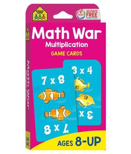 Math War Multiplication Game Cards