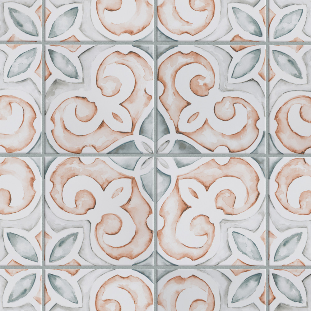 Saint Germain Chaud Deco Simone 5-3/4 in. x 5-3/4 in. Porcelain Floor ...