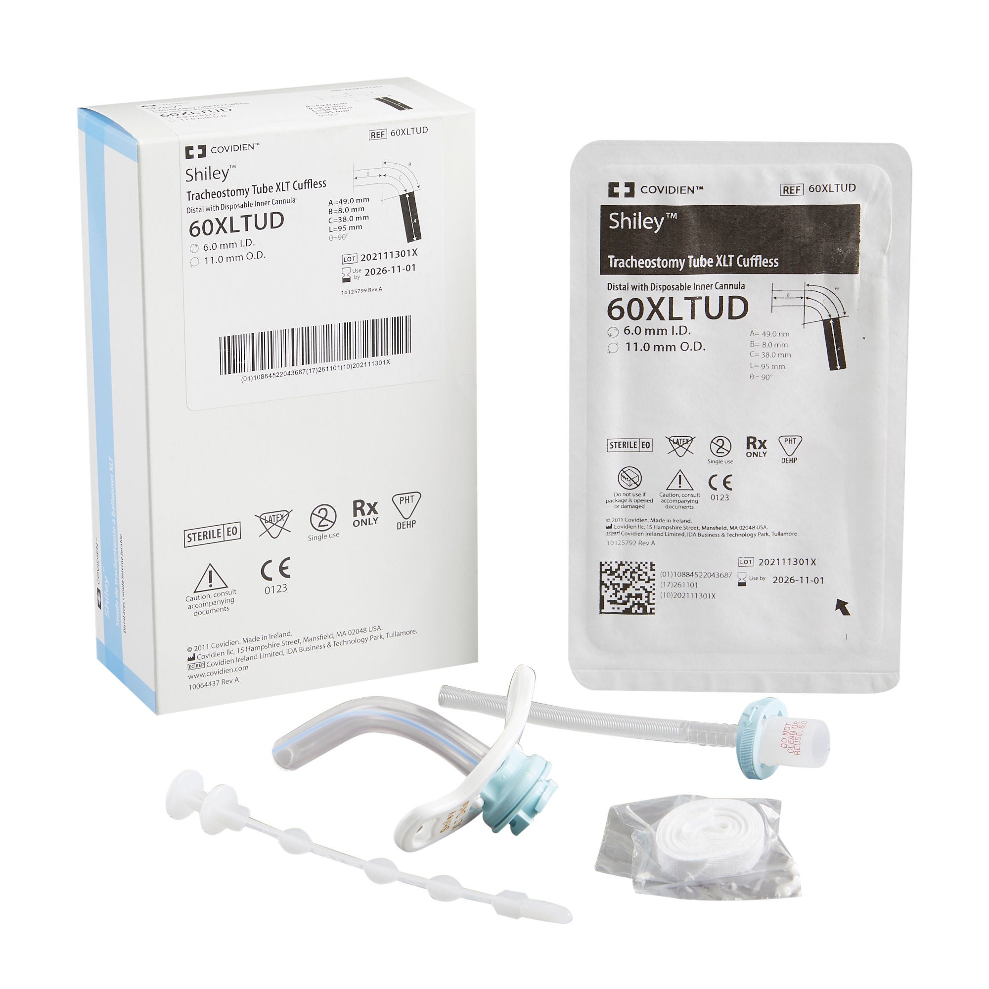 Shiley™ Extended-Length Tracheostomy Tube, Uncuffed, Size 6