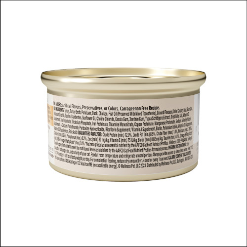 Wellness CORE Pate Turkey & Duck back packaging