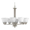 8 Light Chandelier Steel Gray 120V 100W 27.25 Dia. 99.56 L x 24.62 H x 27.25 in. W