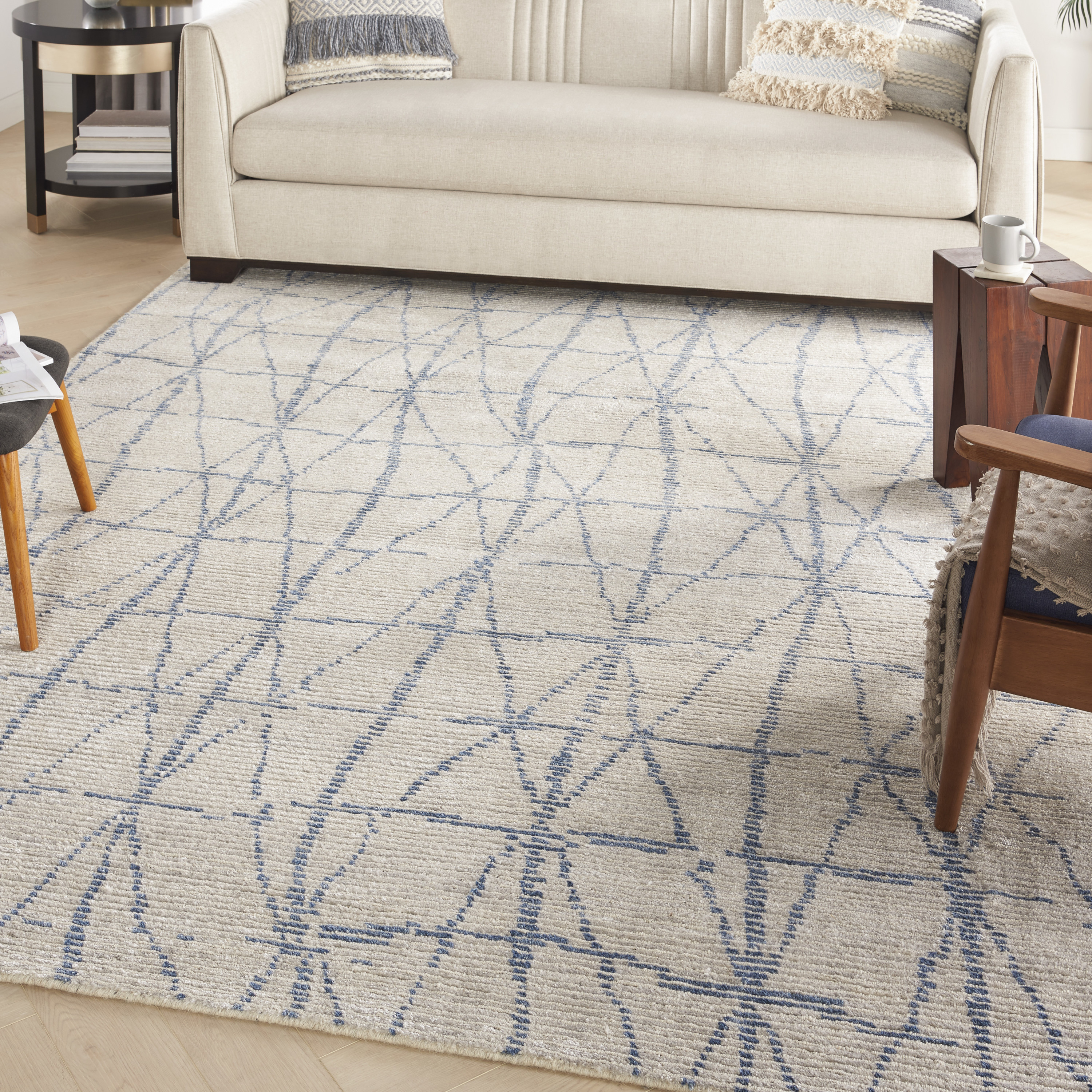 Nourison Ellora 7'9" x 9'9" Sky Scandinavian Indoor Rug
