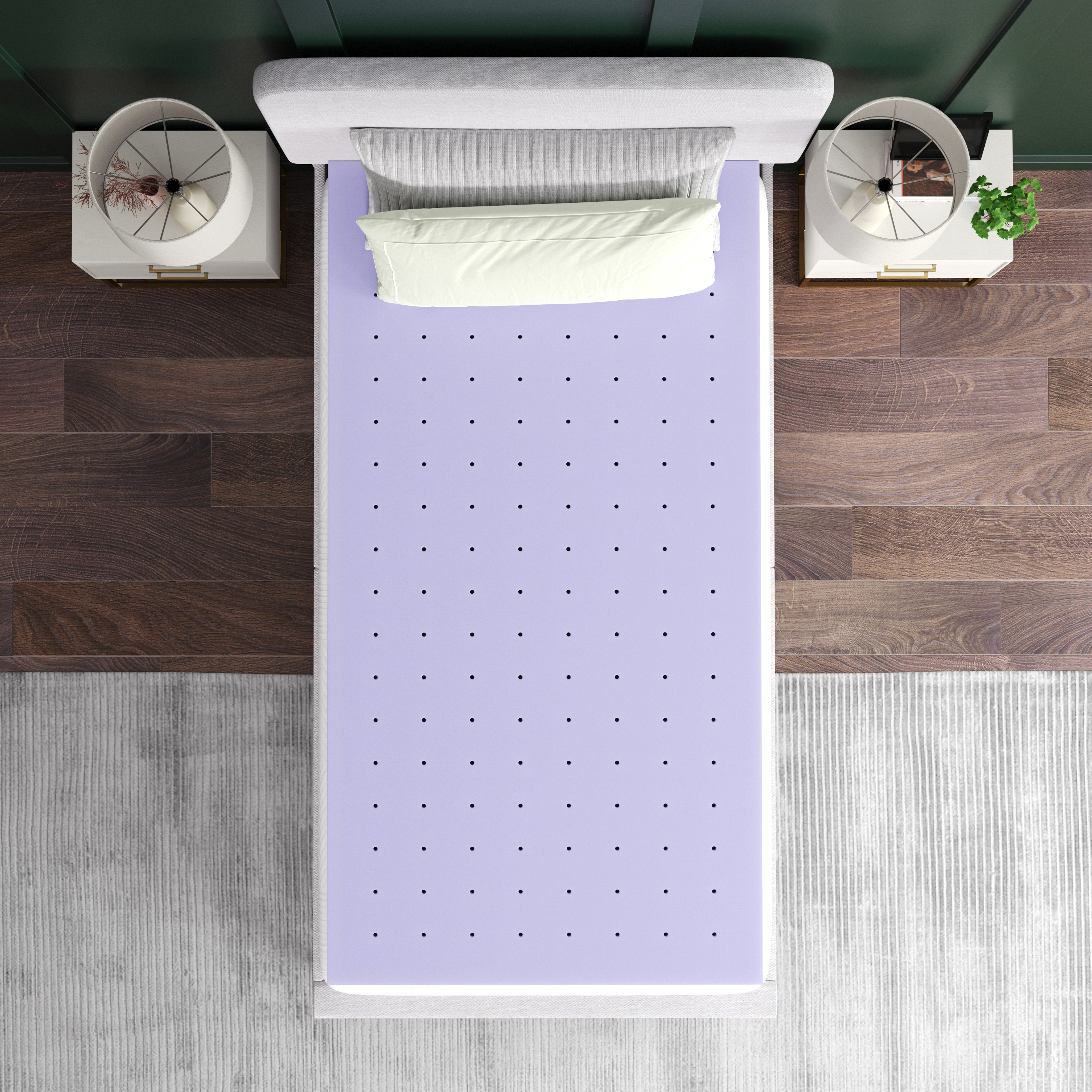 Astor 3" Memory Foam King Size Mattress Topper with Lavender Infused, CertiPU... - Picture 34 of 41
