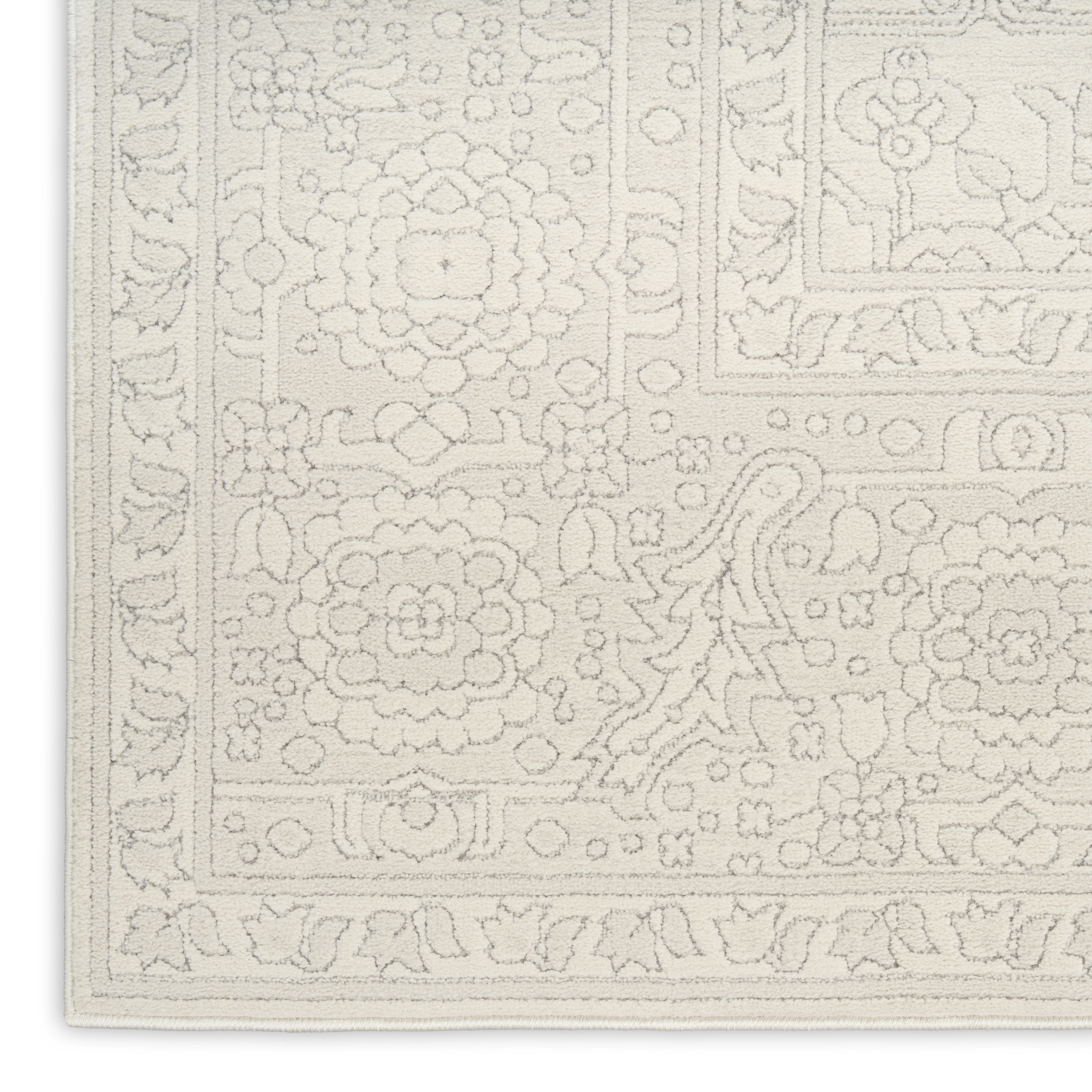 Nourison Grace 7'10" x 9'10" Ivory Light Grey Vintage Indoor Rug