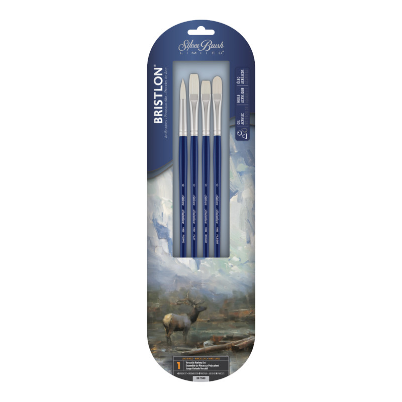 Bristlon Brush Assortment, Size 6, 4 Brushes