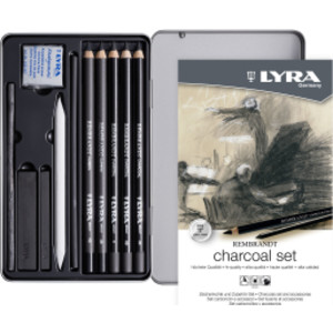 Rembrandt Charcoal Sketching Set Tin, Artist Pencils, Assorted, 11 Pieces