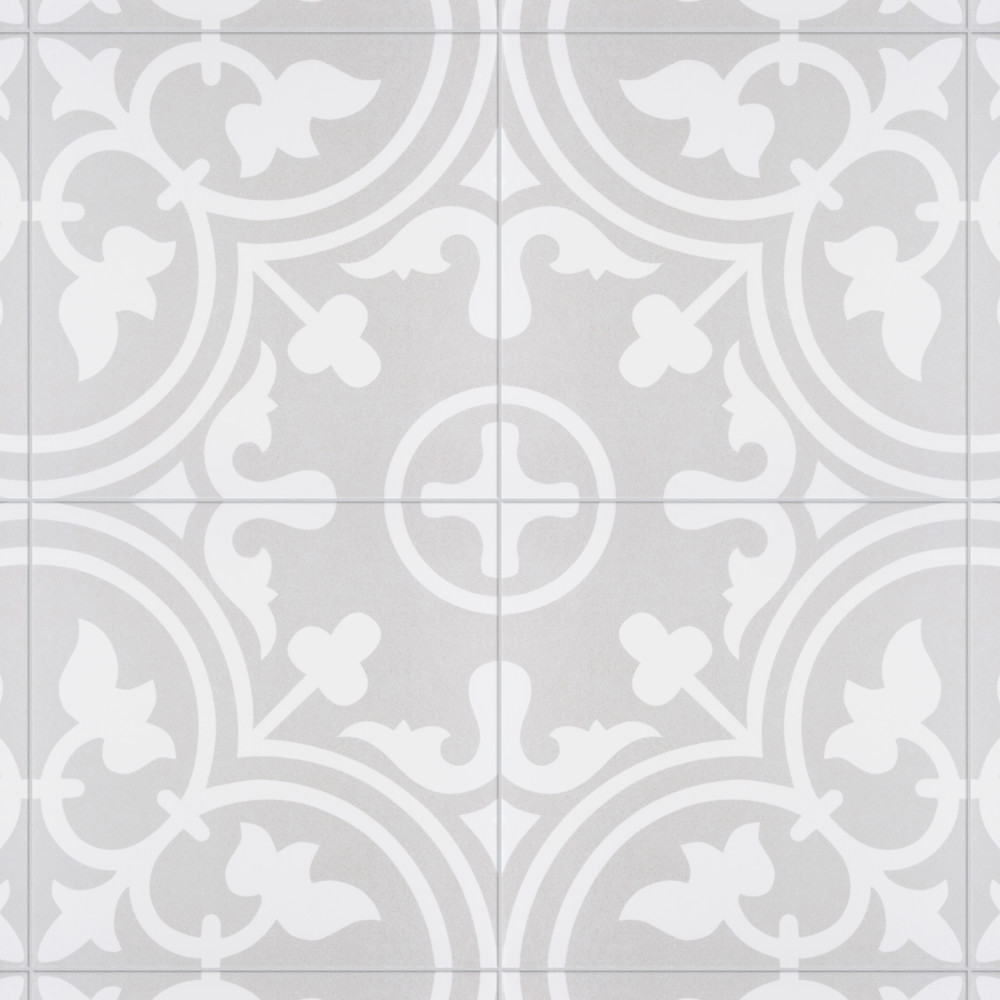 Arte Soft Grey 9-3/4 in. x 9-3/4 in. Porcelain Floor and Wall Tile