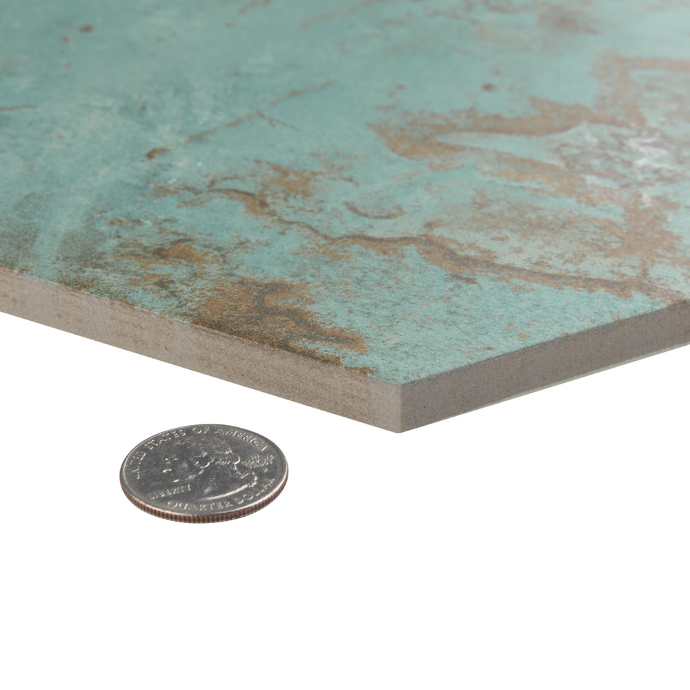 Zinc Hex Green 9-7/8 in. x 11-1/4 in. Porcelain Floor and Wall Tile
