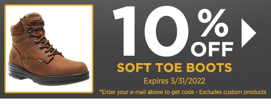 10% Off Soft Toe Boots