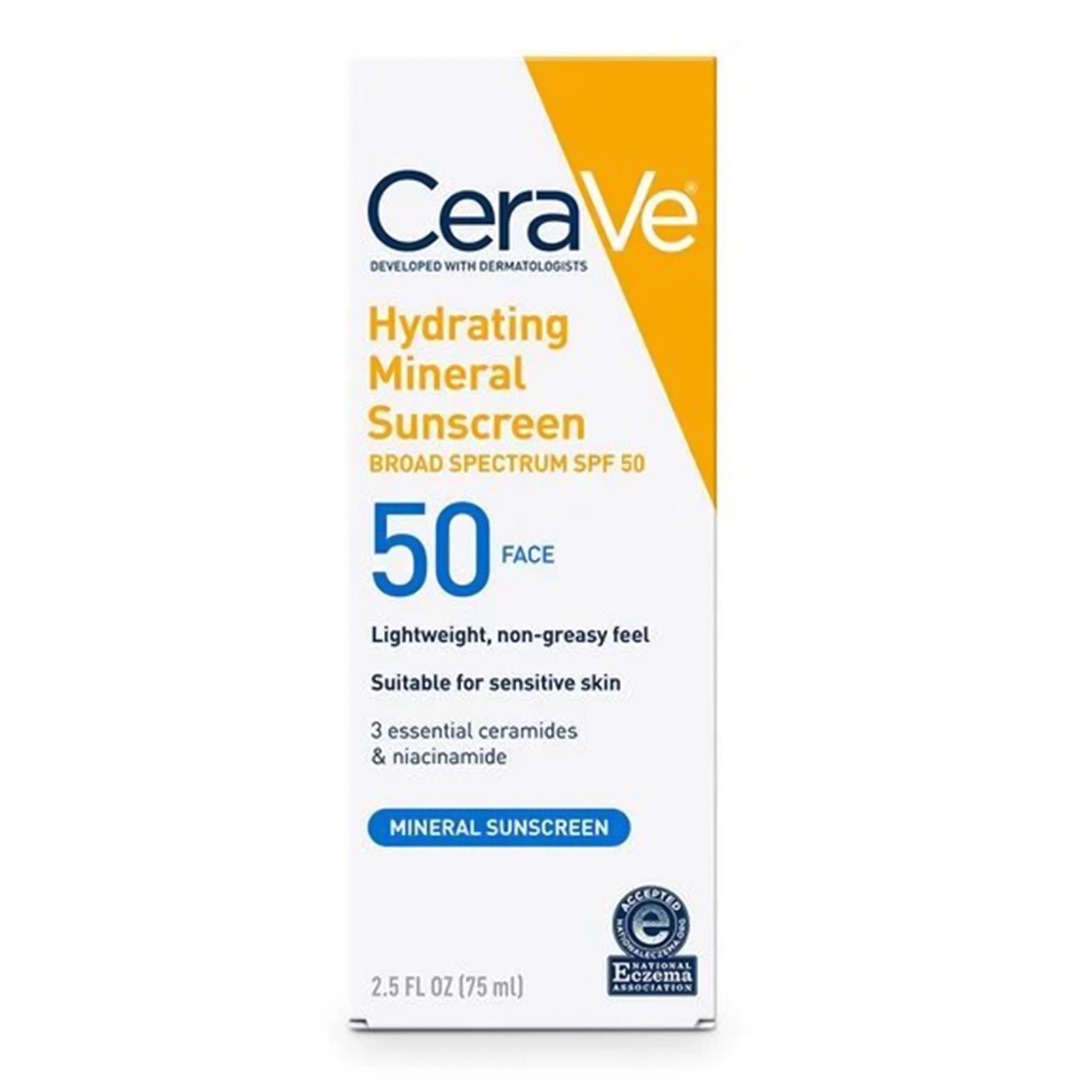 CeraVe® Hydrating Mineral Sunscreen Body SPF 50, 2.5-ounce Tube