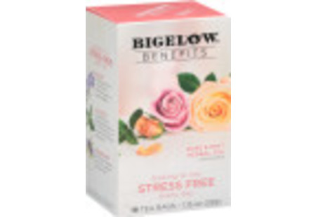 Bigelow Benefits Rose and Mint Herbal Tea- Case of 6 boxes - total of 108 teabags