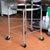 Stainless steel mobile bowl stand for 80-quart mixing bowl