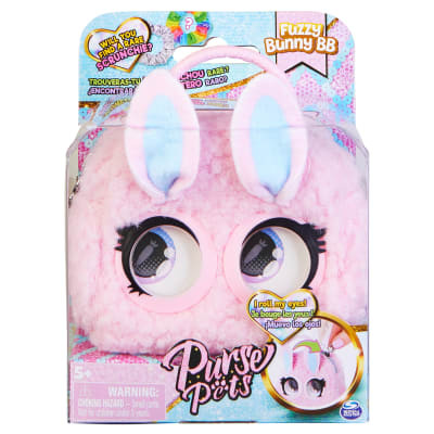 Purse Pets Micros, Fuzzy Bunny BB Stylish Small Purse with Eye Roll Feature, Kids Toys for Girls Aged 5 and up