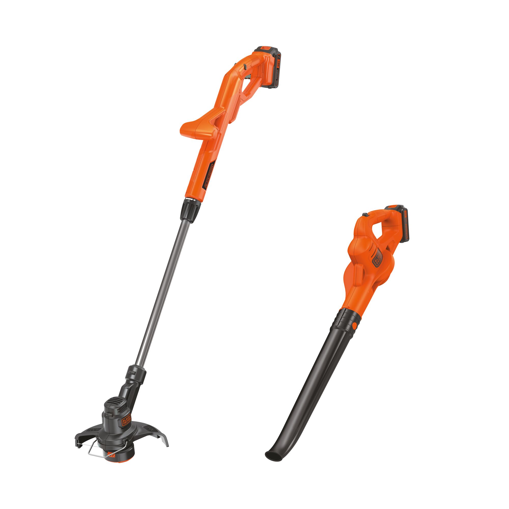 BLACK+DECKER 20 volt max string trimmer and sweeper side by side