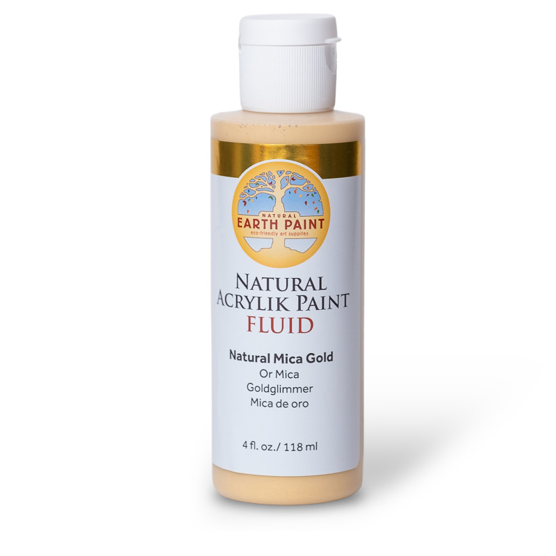 Natural Fluid Acrylik Paint, 4 oz, Gold Mica